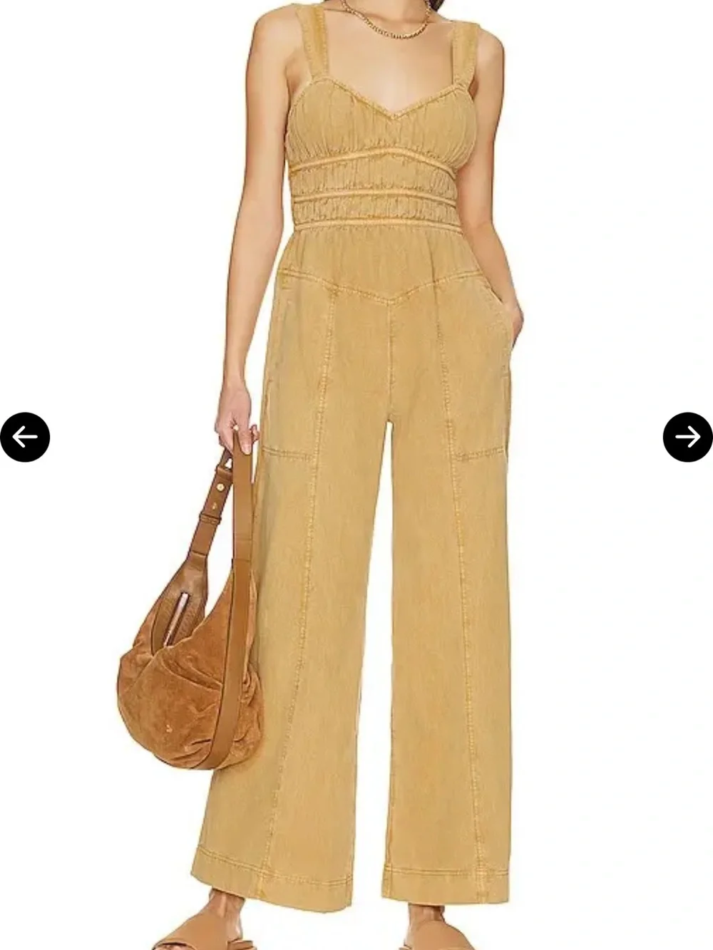 Free‎ People Mustard Yellow Wide-Leg Jumpsuit